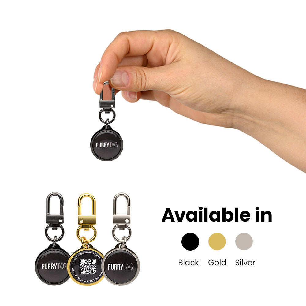 Black QR Code Pet ID Tag