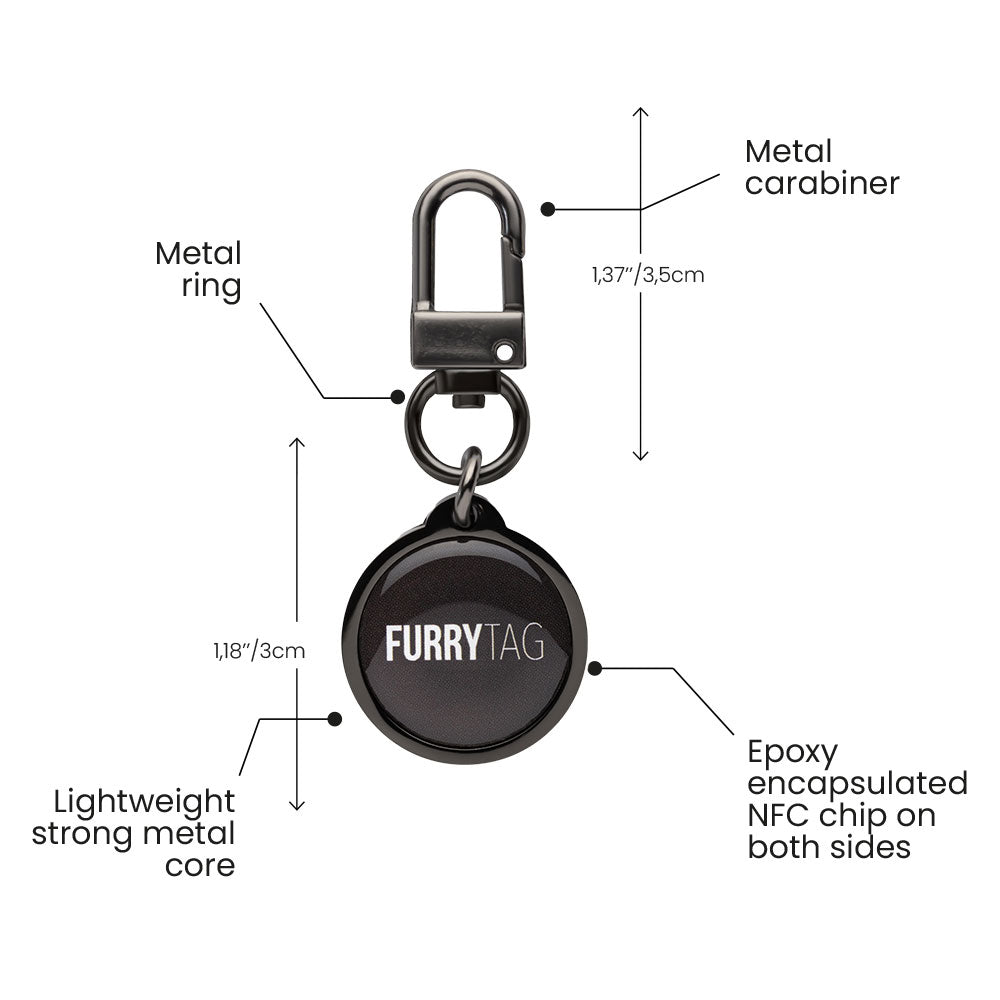 Black QR Code Pet ID Tag