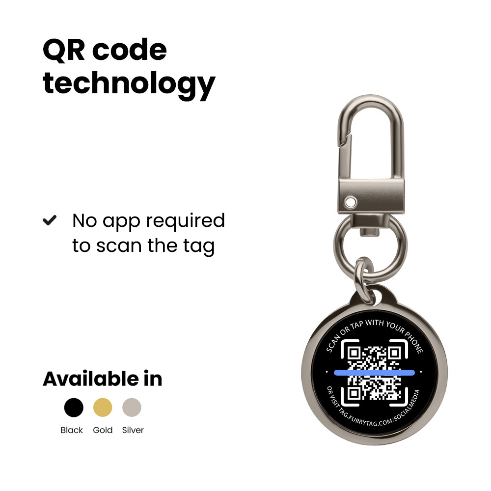 Silver QR Code Pet ID Tag